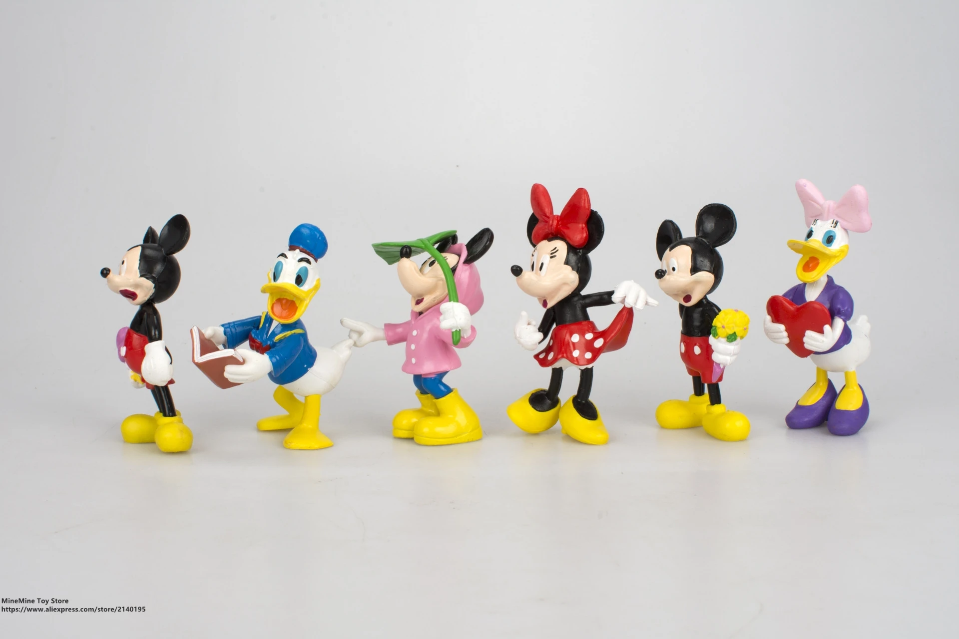 DISNEY Микки Маус Минни 6 шт./компл. см фигурка осанки коллекция украшений аниме