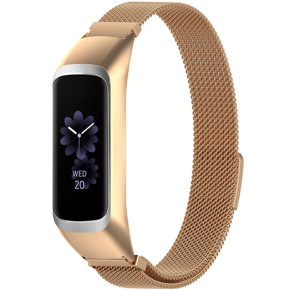 Rose gold Laforuta высокое качество Миланская петля Нержавеющая сталь ремешок для samsung Galaxy Fit-e Браслет спортивный сменный ремешок для SM-R375 - Цвет ремешка: Rose gold
