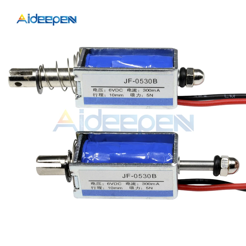 DC 6 В/12 В/24 В JF 0530B Электромагнит 300mA 5N/10 мм точный Pull Push type Линейное движение с