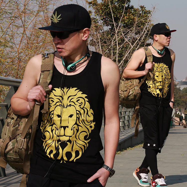 XXL 8XL плюс размер рисунок льва хип хоп бренд майка для мужчин фитнес Летний стиль