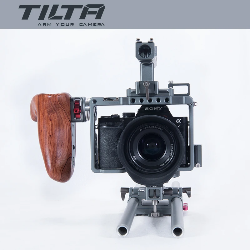 Новый Tilta ES T17A A7 Rig A7S A72 A7R A7R2 клетка + опорная пластина новая деревянная ручка для