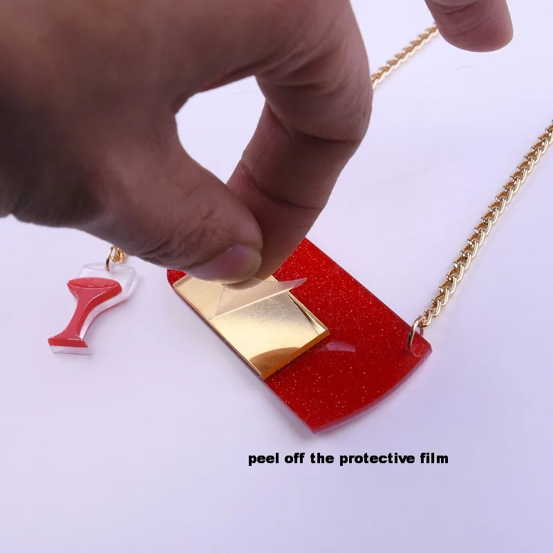 Женское колье с цепочкой в виде бутылки красного вина ожерелье из акрила