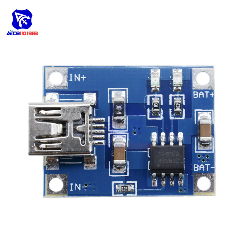 Diymore 5 шт./лот TC4056A плата зарядного устройства для аккумулятора Mini USB 5V 1A 18650
