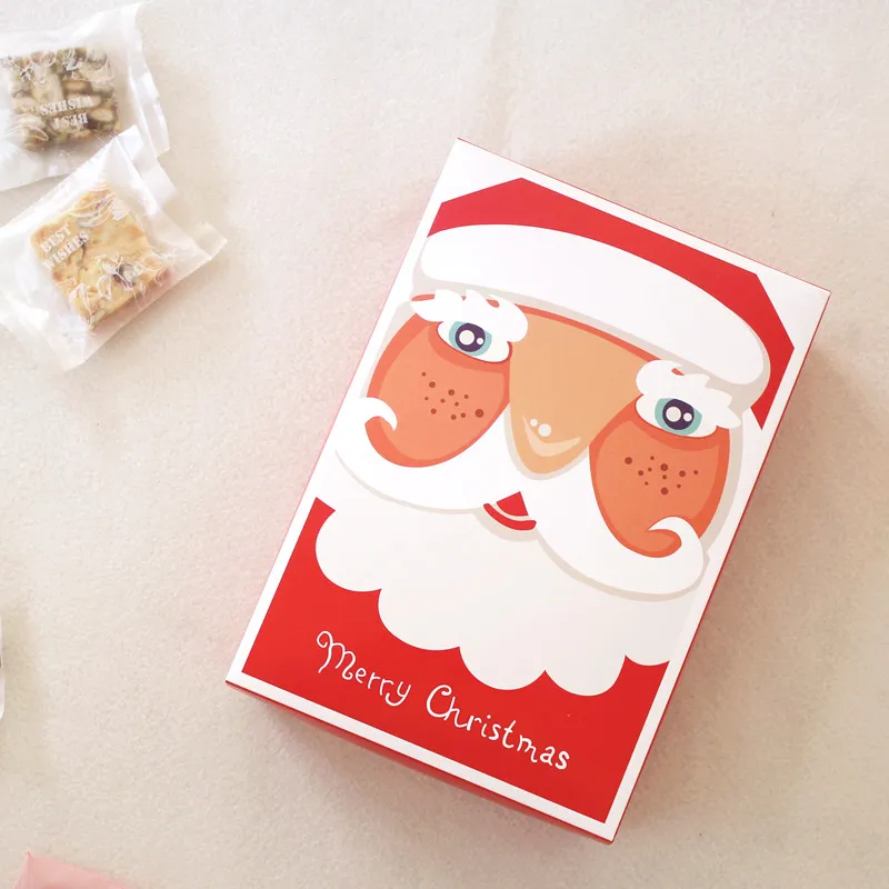 5 шт. подарочные бумажные коробки для печенья с Санта Клаусом 21 х14х5 см|Подарочные
