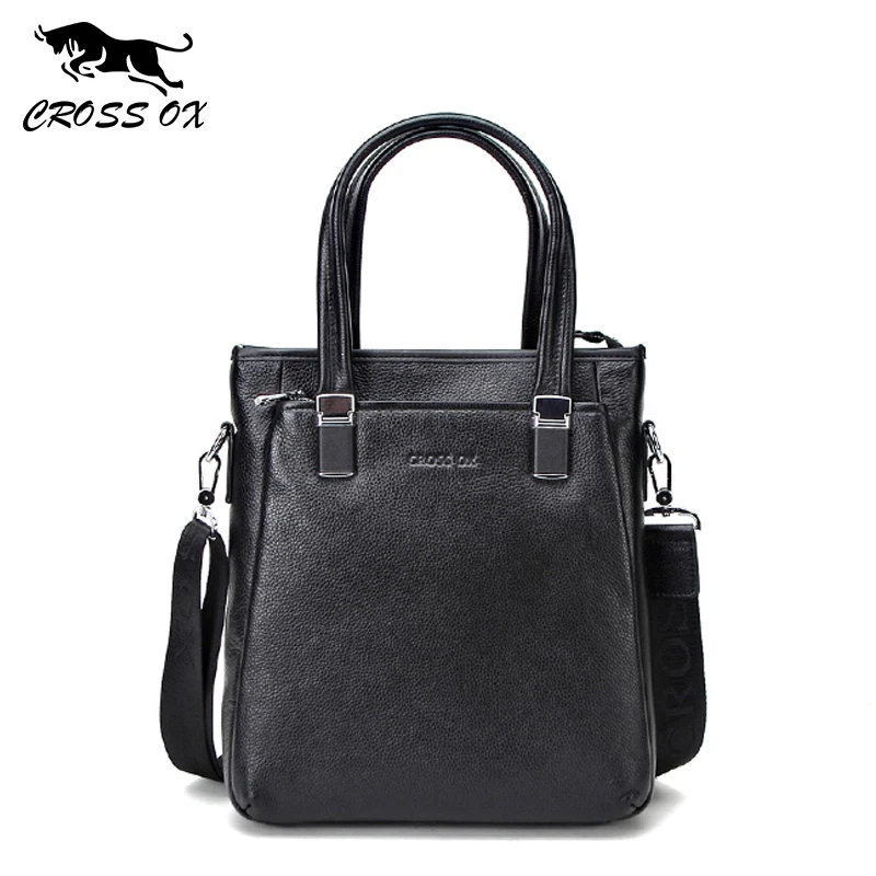 CROSS OX Genuine Leather Men's Handbag Shoulder Bags For Men Vertical Style Messenger Bag Business Casual Portfolio HB557M |