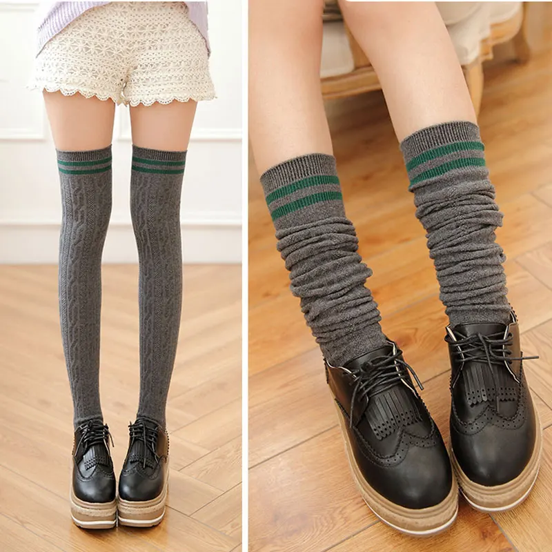 Женские Модные гольфы сексуальные Полосатые длинные чулки для девочек новинка
