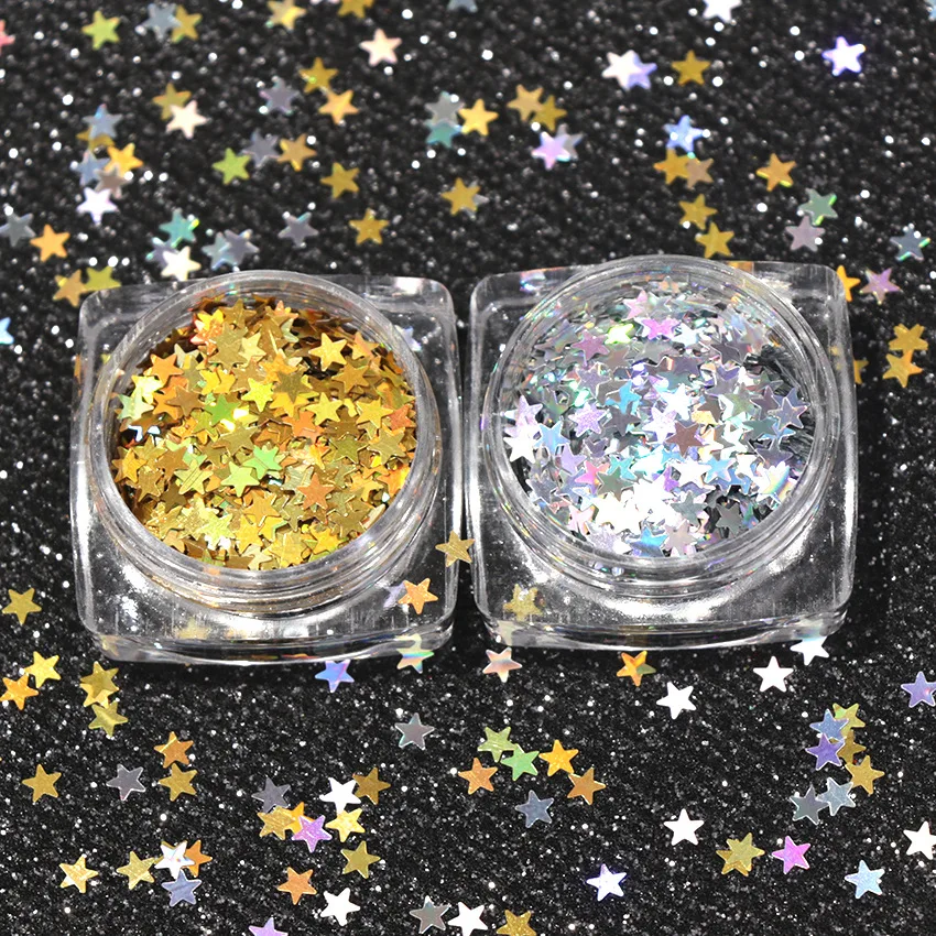 Блестка для ногтей NailMAD Star голографическая блестящая основа маникюрные
