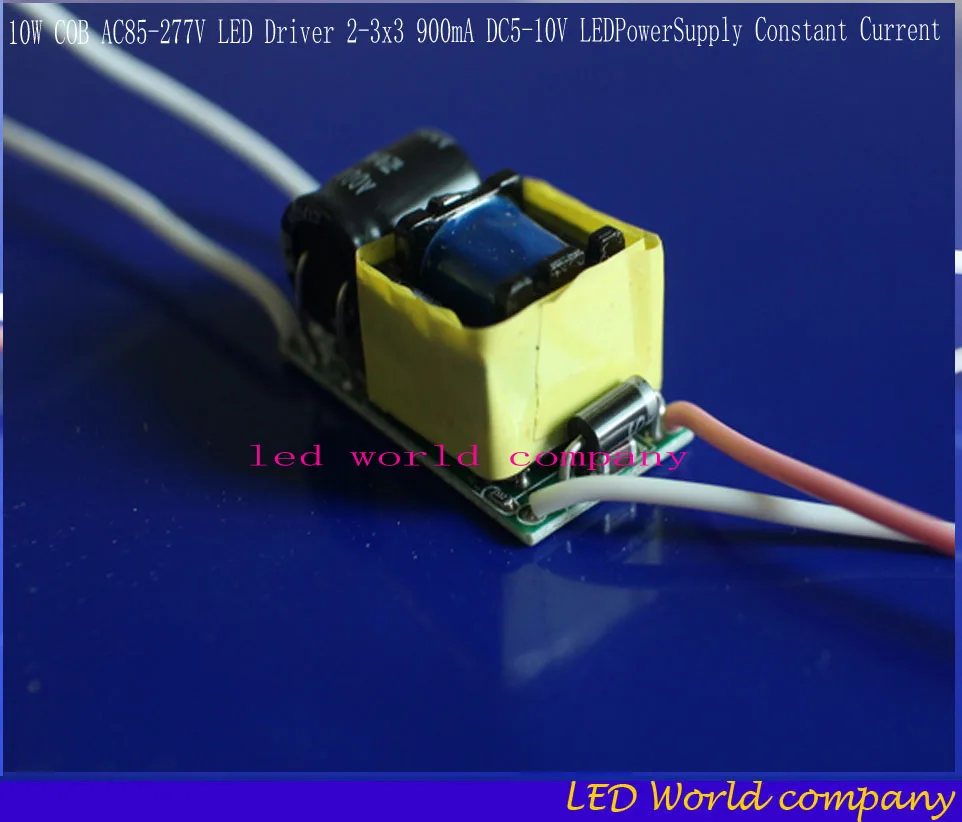 Бесплатная доставка изоляция 10 Вт COB AC85-277V светодиодный драйвер 2-3x3 900mA DC5-10V