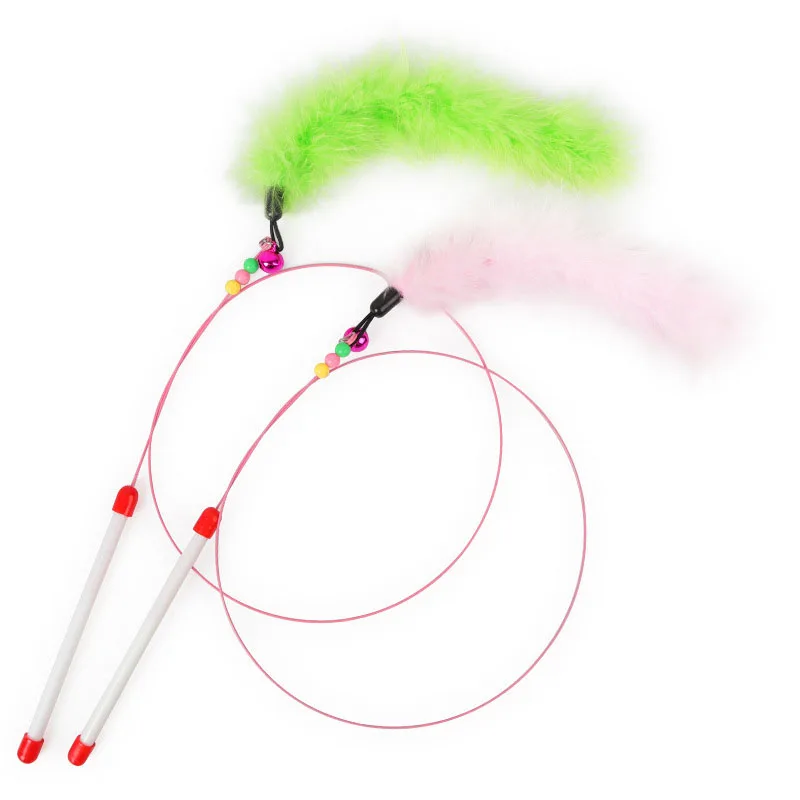 Интерактивные игрушки для кошек милый кот перо прорезыватель Пластиковая