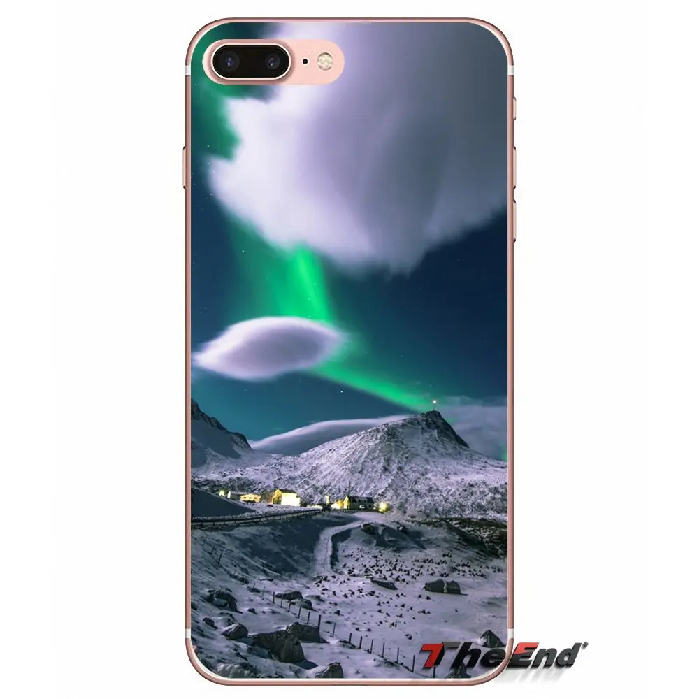 Мягкий силиконовый чехол из ТПУ Aurora polar lights для Sony Xperia Z Z1 Z2 Z3 Z5 compact M2 M4 M5 E3 T3 XA Aqua LG G4