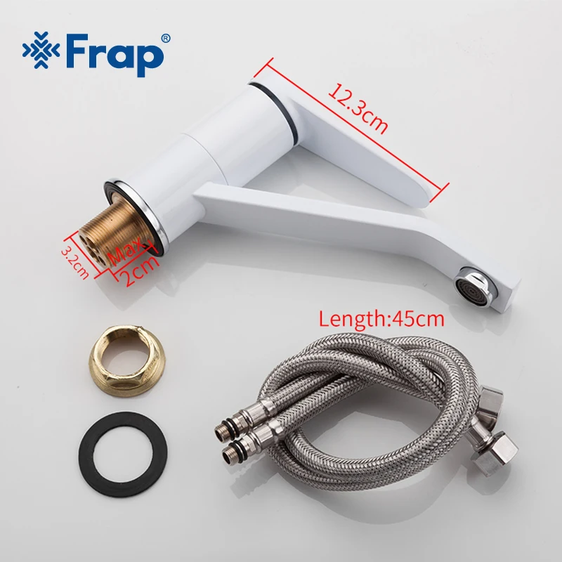 FRAP новый длинный короткий кран для раковины с одной ручкой белый смеситель