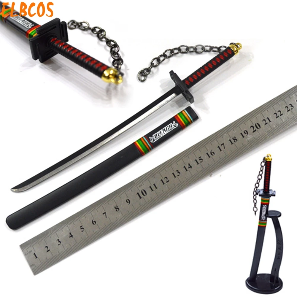 ELBCOS Bleach Ichigo Renji Aizen Ichimaru Gin Hitsugaya Ulquiorra Byakuya Rukia 22 см/8,7 ''Меч Модель игрушки настольные украшения