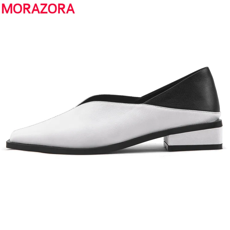 MORAZORA/2019 г. горячая Распродажа Смешанные цвета женские туфли лодочки с квадратным