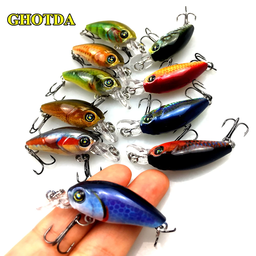 10 шт. мини рыболовные приманки микро кривошипная Приманка CrankBait погремушки 4g |