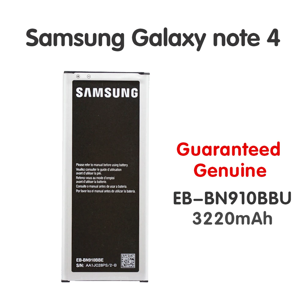 Аккумулятор Samsung для Galaxy note 4 EB-BN910BBE EB-BN910BBU запасная батарея NFC N910A N910U N910F N910H 3220 мА-ч