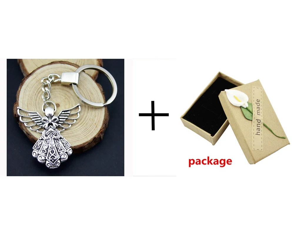 Home Decor Metal Crafts Party Favors angel Pendants DIY Car Key Ring Holder Souvenir For Gift Optional Package Box | Дом и сад
