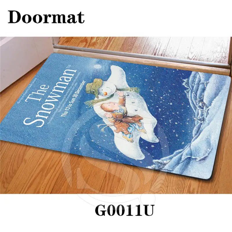 Пользовательские Happy Christmas DoorMat Art Шаблон Печатной Ковровое покрытие Зал Спальня