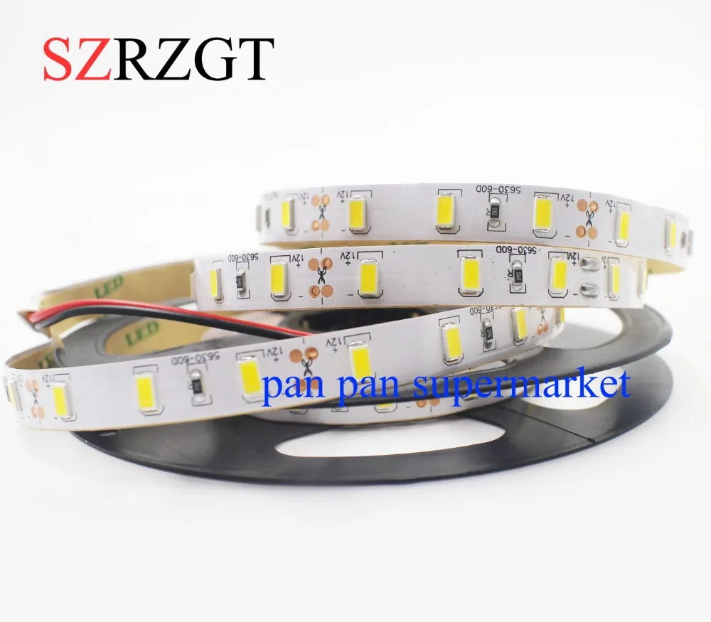 1 рулон 5 м 300 Светодиодная лента светильник 5630 SMD 12 в 60 светодиодов/м праздничная