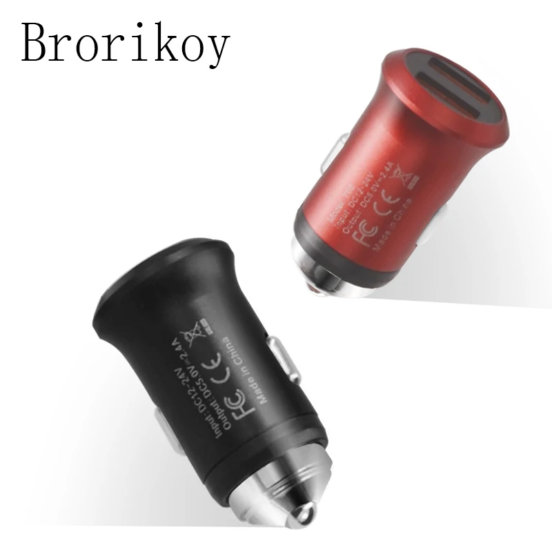 Автомобильное зарядное устройство для iPhone samsung Xiaomi адаптер Металл 2 USB 2.1A