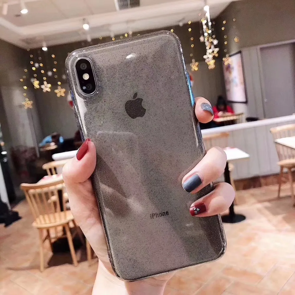 Fashion Glitter Transparent Soft Case For Apple iphone 6 7 8 G Plus X XR XS Max Cover New Shine IP 6plus 7plus 8plus XsMax Cases | Мобильные