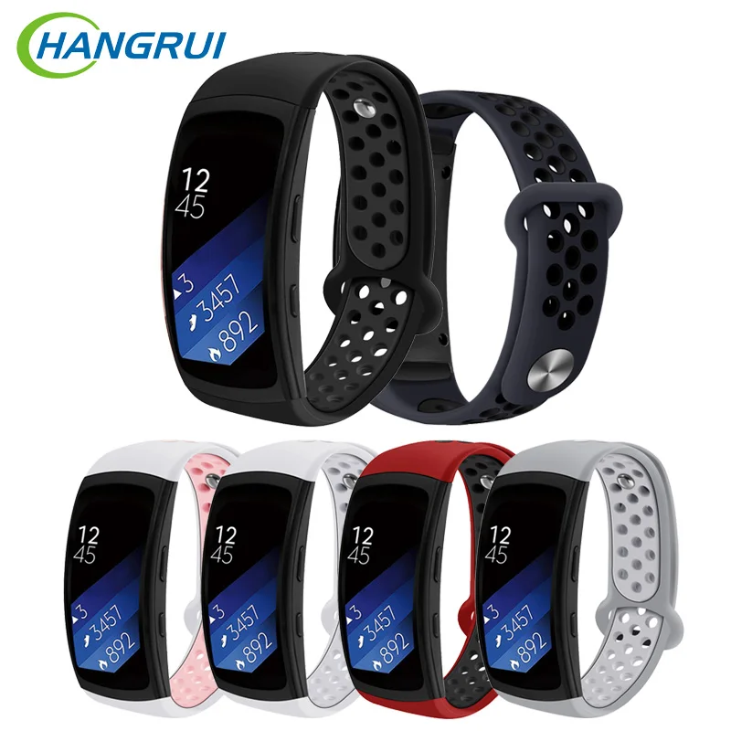 Hangrui сменный Браслет для samsung gear Fit 2 Двухцветный силиконовый ремешок для samsung gear Fit 2 Pro SM-R360 браслеты