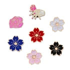 Женская Брошь в виде цветка вишни, с эмалью