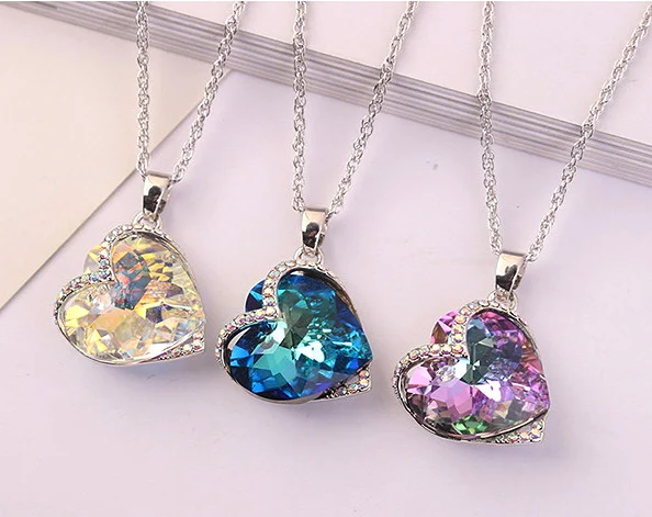Ожерелья с кристаллами Swarovski модные ювелирные изделия для женщин кулон 2018 Синие