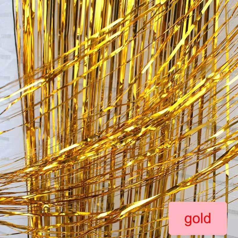 glossy-gold Свадебный фон дождь занавес s мишура Фольга занавес день рождения фон Свадебные украшения Девушка Взрослые юбилей украшение стены - Цвет: glossy-gold