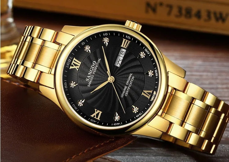 Роскошные часы Sangdo с автоподзаводом 39 мм высококачественные мужские сапфировым