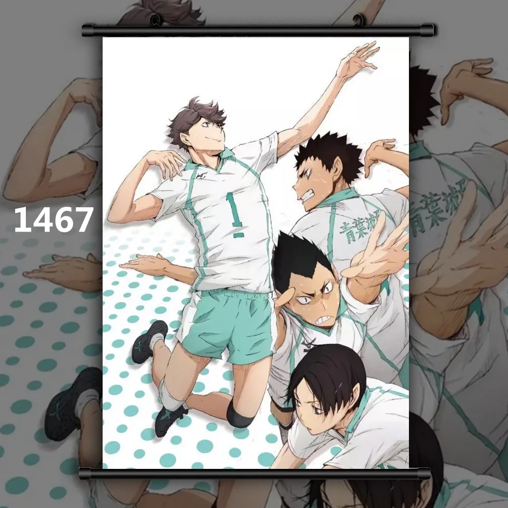 1467 Haikyuu Shoyo Tooru Koushi Wakatoshi Ryunosuke Аниме Манга настенный плакат свиток E - Цвет: 1467