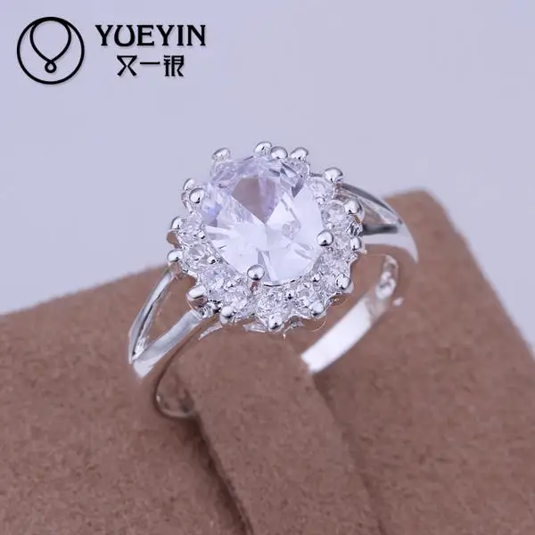 NEW Fashion silver plated jewelry wedding ring Silver new design finger for lady bijoux women Big Stone | Украшения и аксессуары