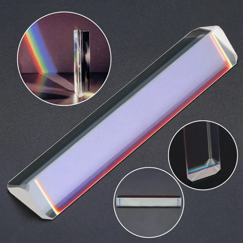 Triangular Prism Teaching Optical Glass Triple Physics Light Spectrum New G08 Drop ship