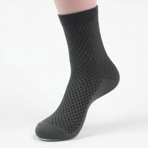 B iron grey 5 пар/лот, мужские носки, модные, одноцветные, бизнес, бамбуковое волокно, короткие носки, весна-осень, дышащие, прочные, мужские носки, Sox Meias - Цвет: B iron grey