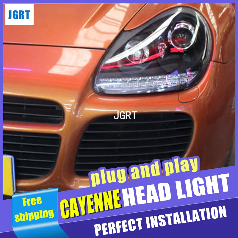 Стайлинг автомобиля фары в сборе 2004-2007 для Porsche Cayenne doublue ангельские глазки