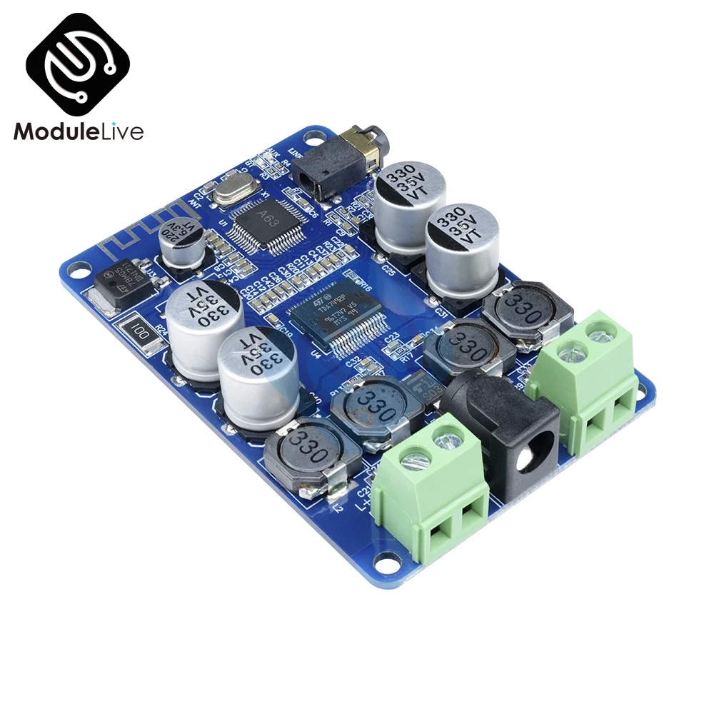 Плата усилителя мощности TDA7492P с Bluetooth V2.1 плата двухканальным AUX модулем 2X25 Вт