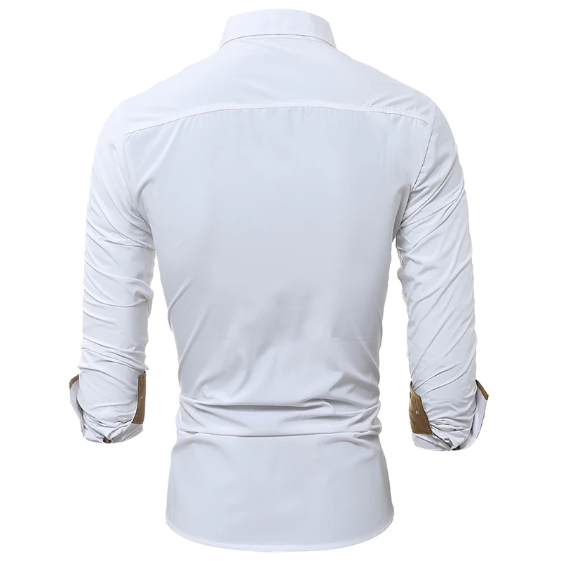 Мужские рубашки 2018 с длинным рукавом Повседневные хитовые цвета Chemise Homme