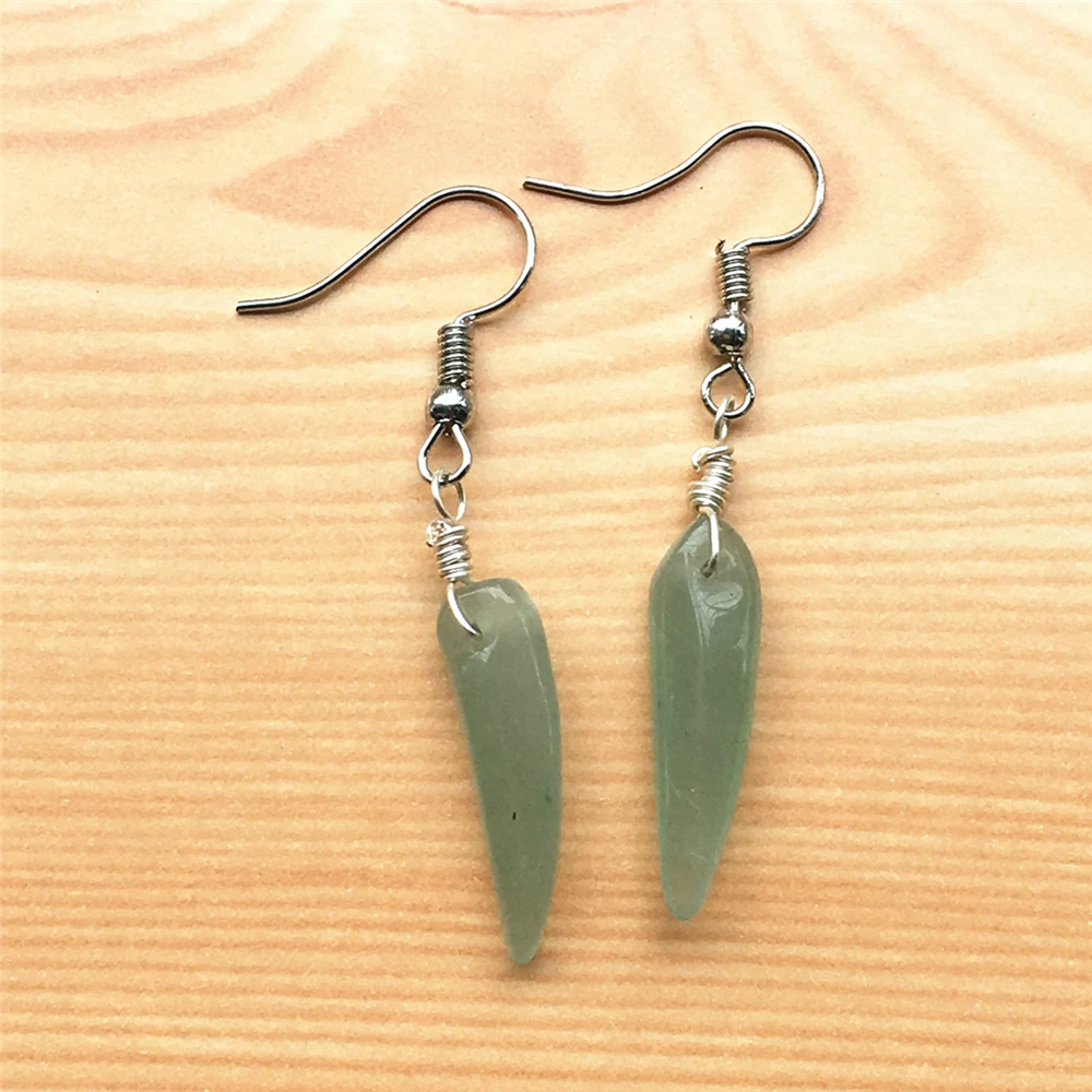 Серьги подвески женские с натуральным камнем Висячие ювелирные изделия ручной