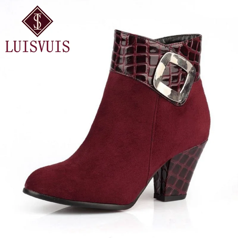 LUISVUIS Dropshipping 2018 плюс Размеры 32 46 застегивать обувь женские ботинки женская