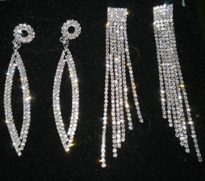 Женские Богемские серьги подвески со стразами и бахромой для выпускного вечера