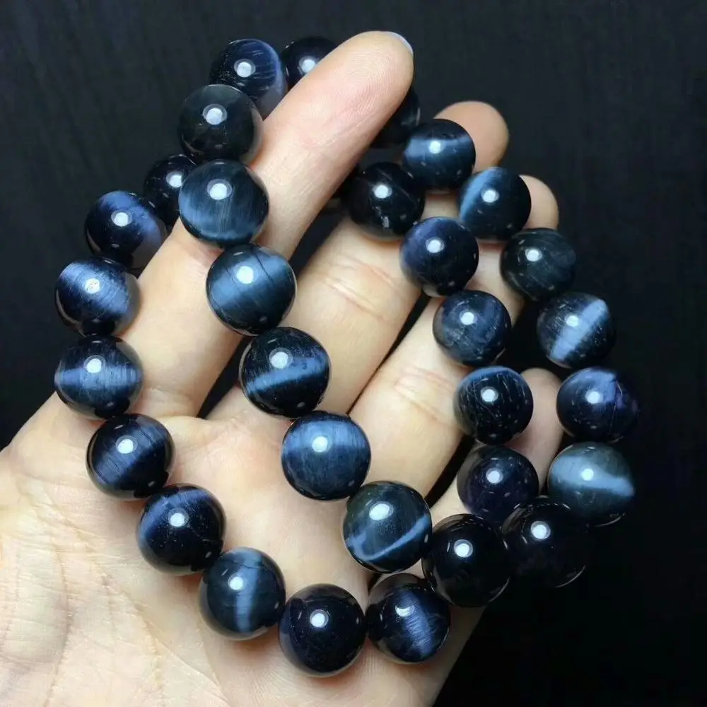 Натуральный Синий тигровый глаз фотобраслет AAAA 12 мм|bracelet|aaaa |