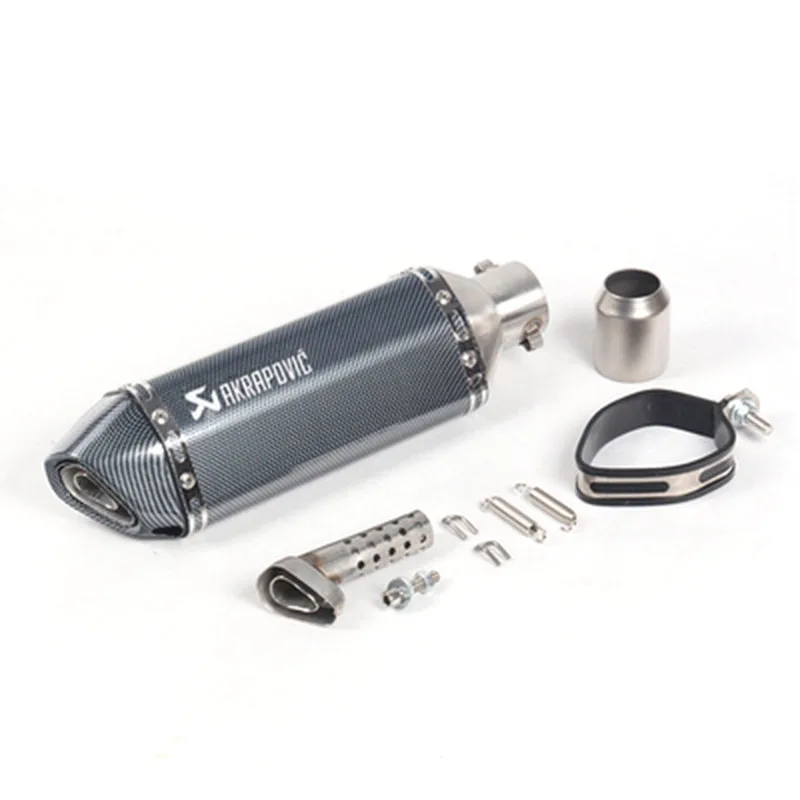 Для Байк 51 мм Unversal Akrapovic глушитель для мотоцикла Трубы Лазерная Маркировочная наклейка нержавеющей углеродного волокна дБ убийца - Цвет: Красный
