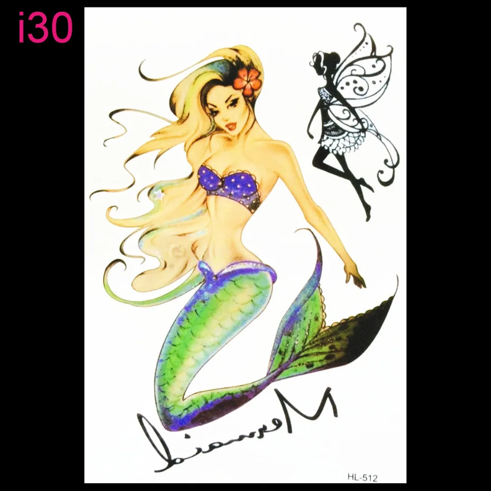 3d временные тату Русалочка Временные татуировки флэш-татуировки секс красота
