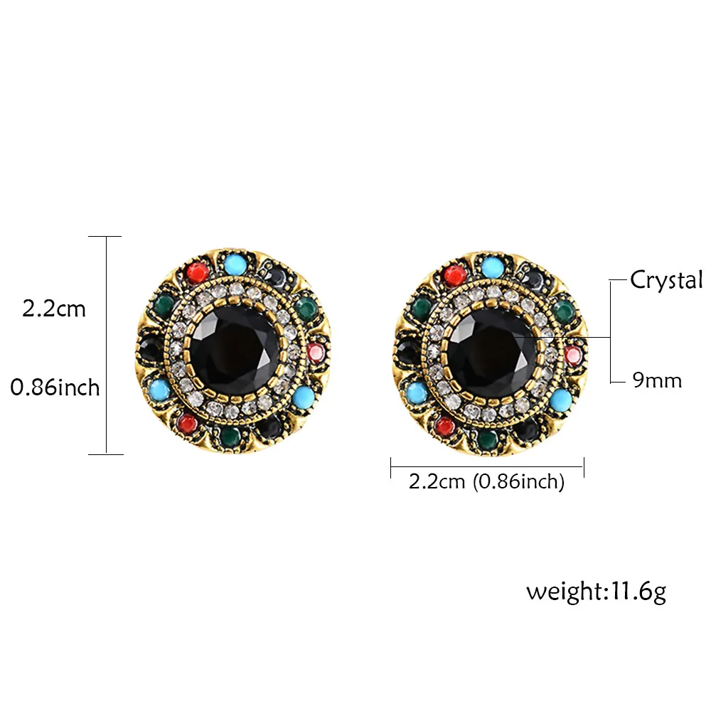 Винтажные разноцветные очаровательные серьги-гвоздики из смолы в этническом