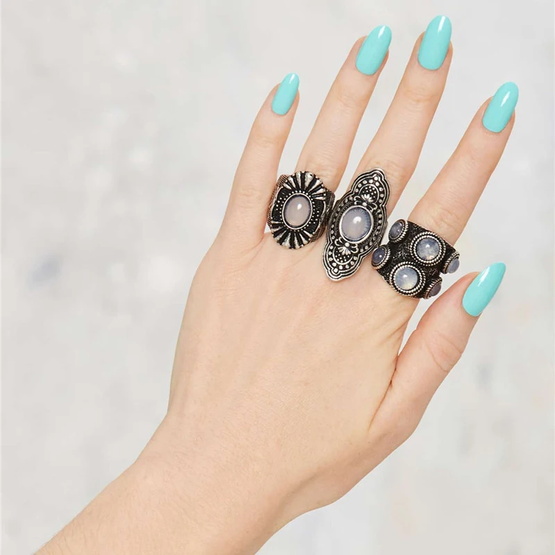 Sindlan кольцо Мода 3 шт./компл. Свадебные украшения богемное серебро винтажная