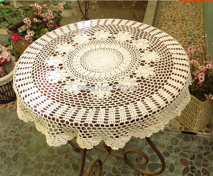 Ручной работы вязанный цветочный хлопок вязать doilies Круглый Кофейный Столик Ткань Обложка украшены ажурные скатерти