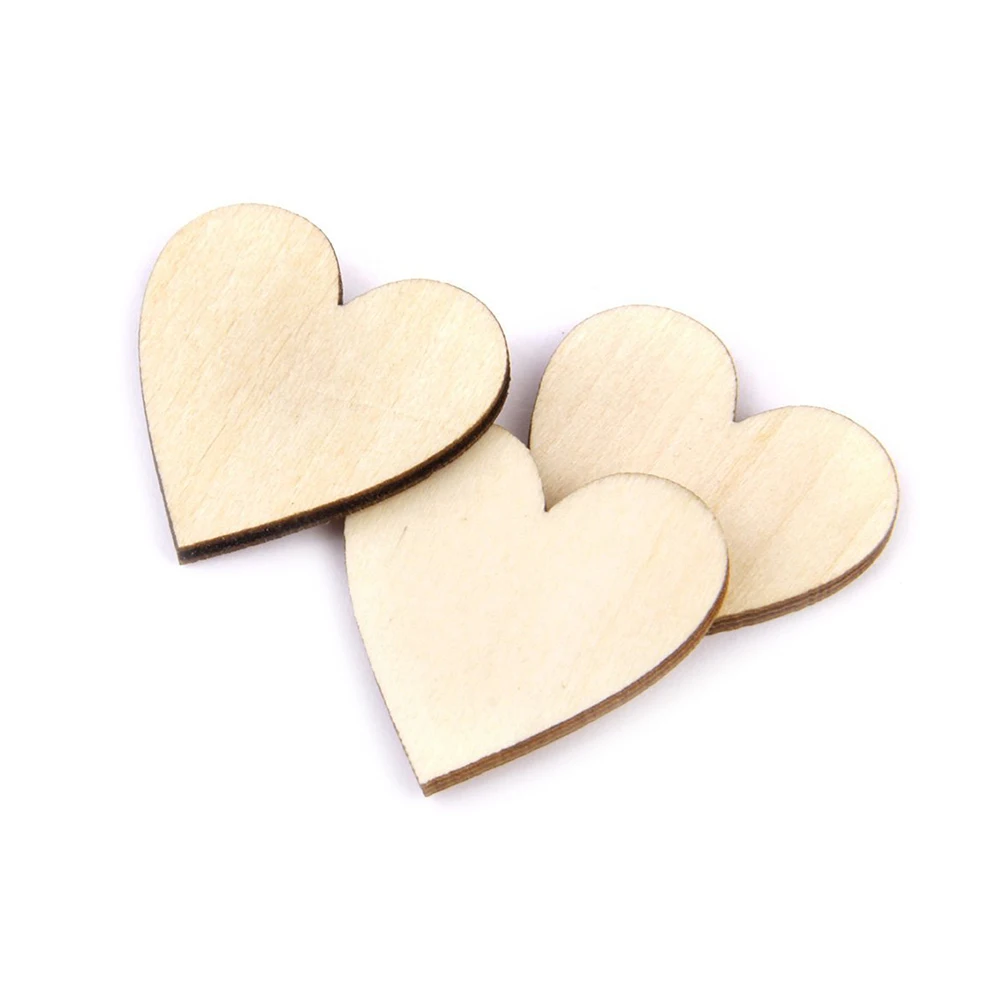 DIY Blank Heart Wood Slices Discs for Wedding Crafts Embellishments Christmas Decoration(Wood Color) | Дом и сад