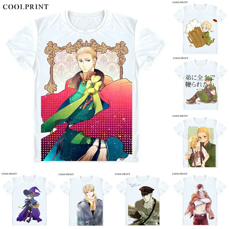 Немецкая футболка Coolprint G8 с немецким человеком Axis Powers Hetalia Мужская Повседневная