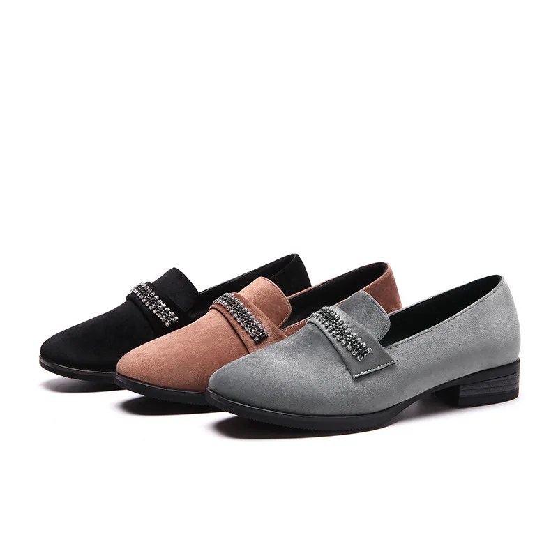 Leisure square head for women's shoes in early spring 2019 new product low with large | Обувь