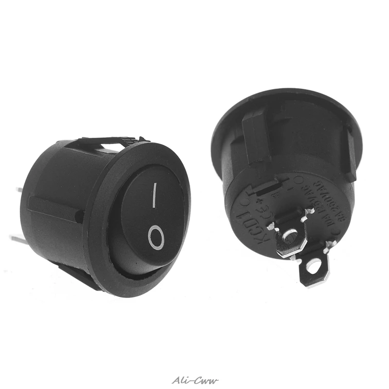 2018 2 шт./лот Mini 3-контактный круглый черный SPDT вкл. ВЫКЛ. защелкивающийся