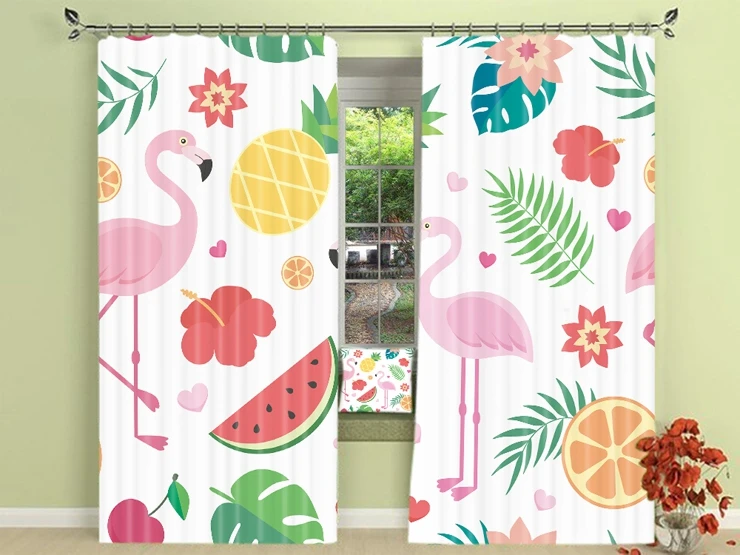 Theme Hotel Shade 3d Curtain Photo Print Flamingo Digital Nordic |